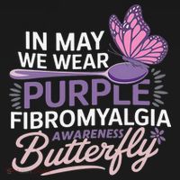 In May We Wear Purple Fibromyalgia Awareness Butterfly Baby Bodysuit thumb 2