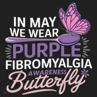 In May We Wear Purple Fibromyalgia Awareness Butterfly Hat thumb 2