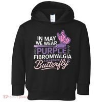 In May We Wear Purple Fibromyalgia Awareness Butterfly Toddler Hoodie thumb 0
