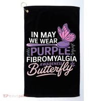 In May We Wear Purple Fibromyalgia Awareness Butterfly Golf Towel thumb 0