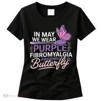 In May We Wear Purple Fibromyalgia Awareness Butterfly Women's T-Shirt thumb 0