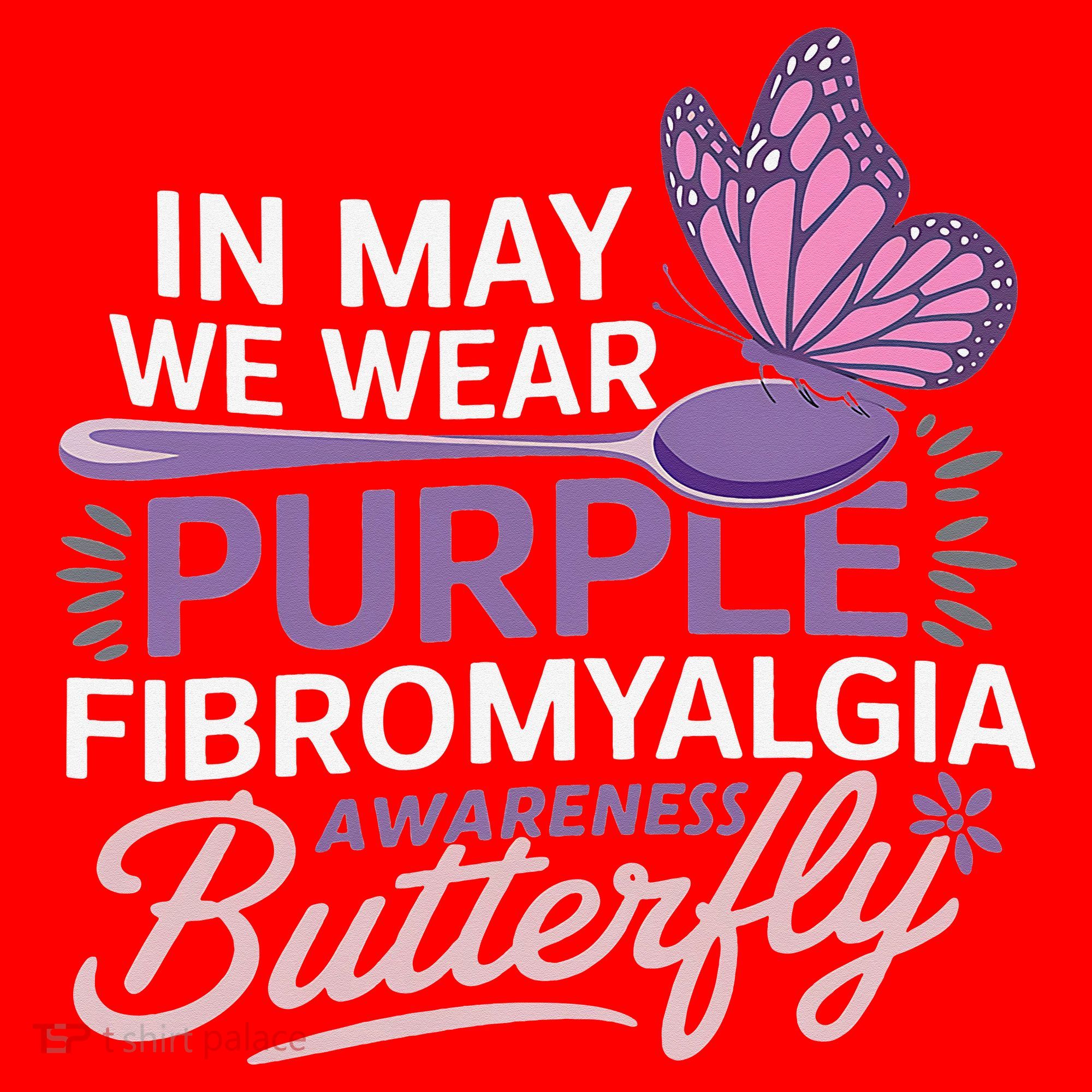 In May We Wear Purple Fibromyalgia Awareness Butterfly Santa Hat