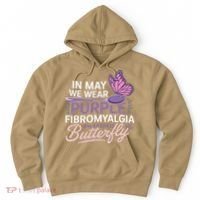 In May We Wear Purple Fibromyalgia Awareness Butterfly Hoodie thumb 0