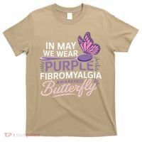 In May We Wear Purple Fibromyalgia Awareness Butterfly T-Shirt thumb 0