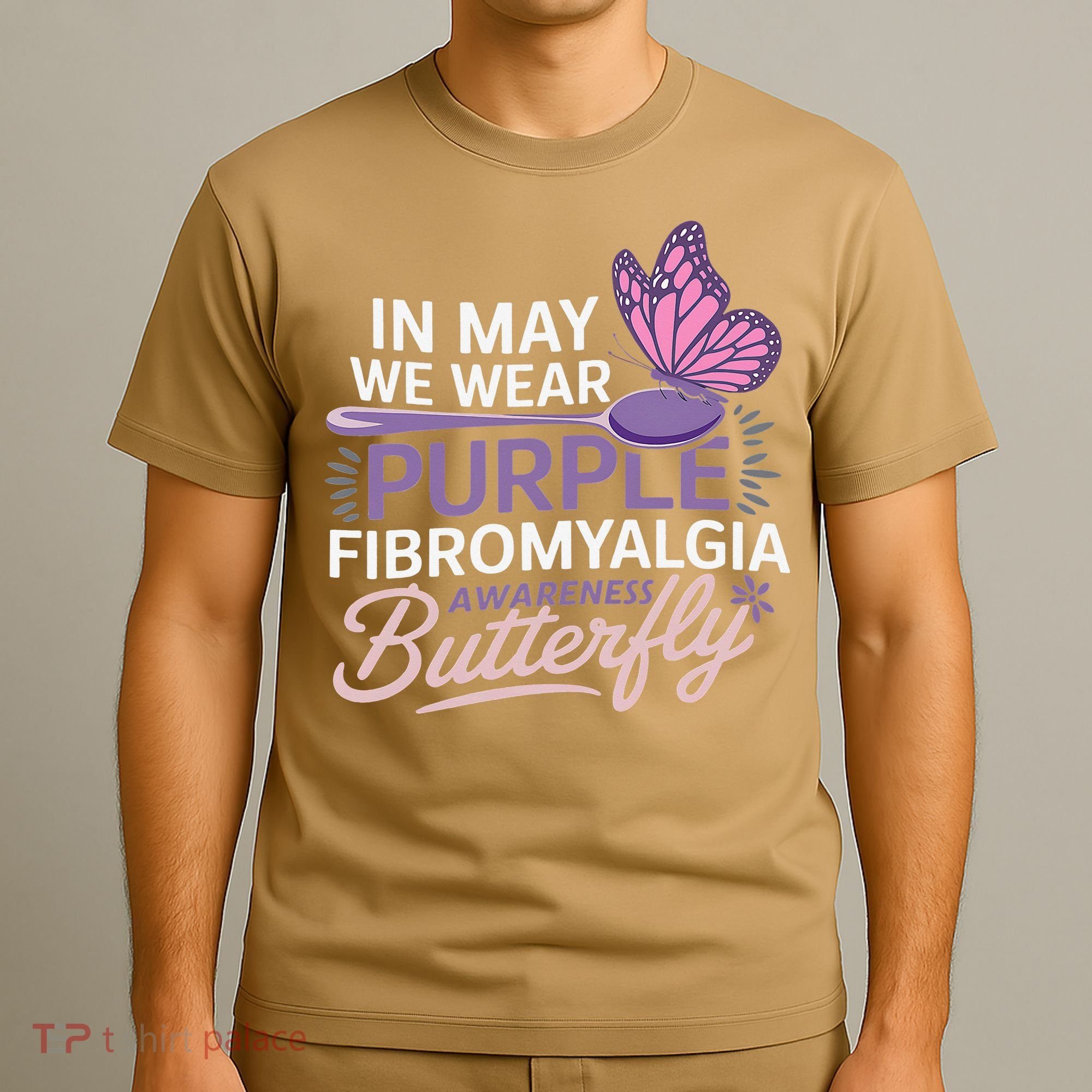 In May We Wear Purple Fibromyalgia Awareness Butterfly T-Shirt