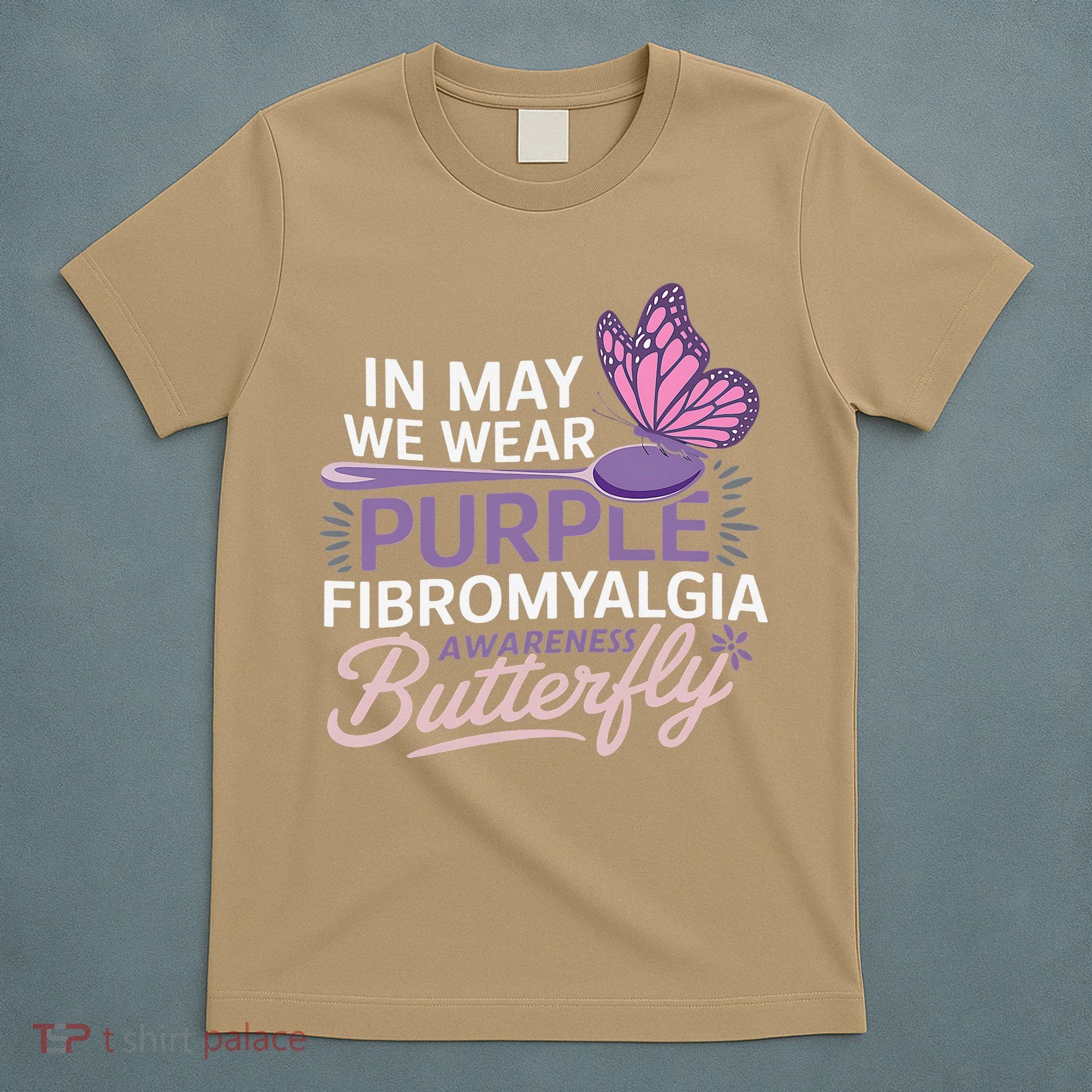 In May We Wear Purple Fibromyalgia Awareness Butterfly T-Shirt