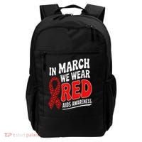 In March We Wear Red HIV AIDS Awareness Aids Hiv Warrior Backpack thumb 0