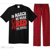 In March We Wear Red HIV AIDS Awareness Aids Hiv Warrior Pajama Set thumb 0