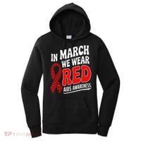 In March We Wear Red HIV AIDS Awareness Aids Hiv Warrior Women's Hoodie thumb 0
