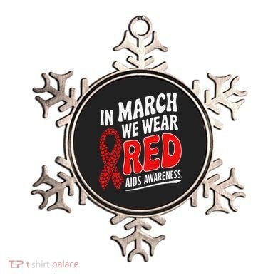 In March We Wear Red HIV AIDS Awareness Aids Hiv Warrior Ornament