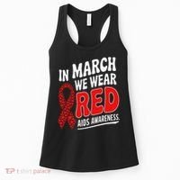 In March We Wear Red HIV AIDS Awareness Aids Hiv Warrior Women's Tank Top thumb 0