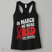 In March We Wear Red HIV AIDS Awareness Aids Hiv Warrior Women's Tank Top thumb 3