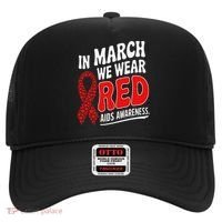 In March We Wear Red HIV AIDS Awareness Aids Hiv Warrior Hat thumb 0