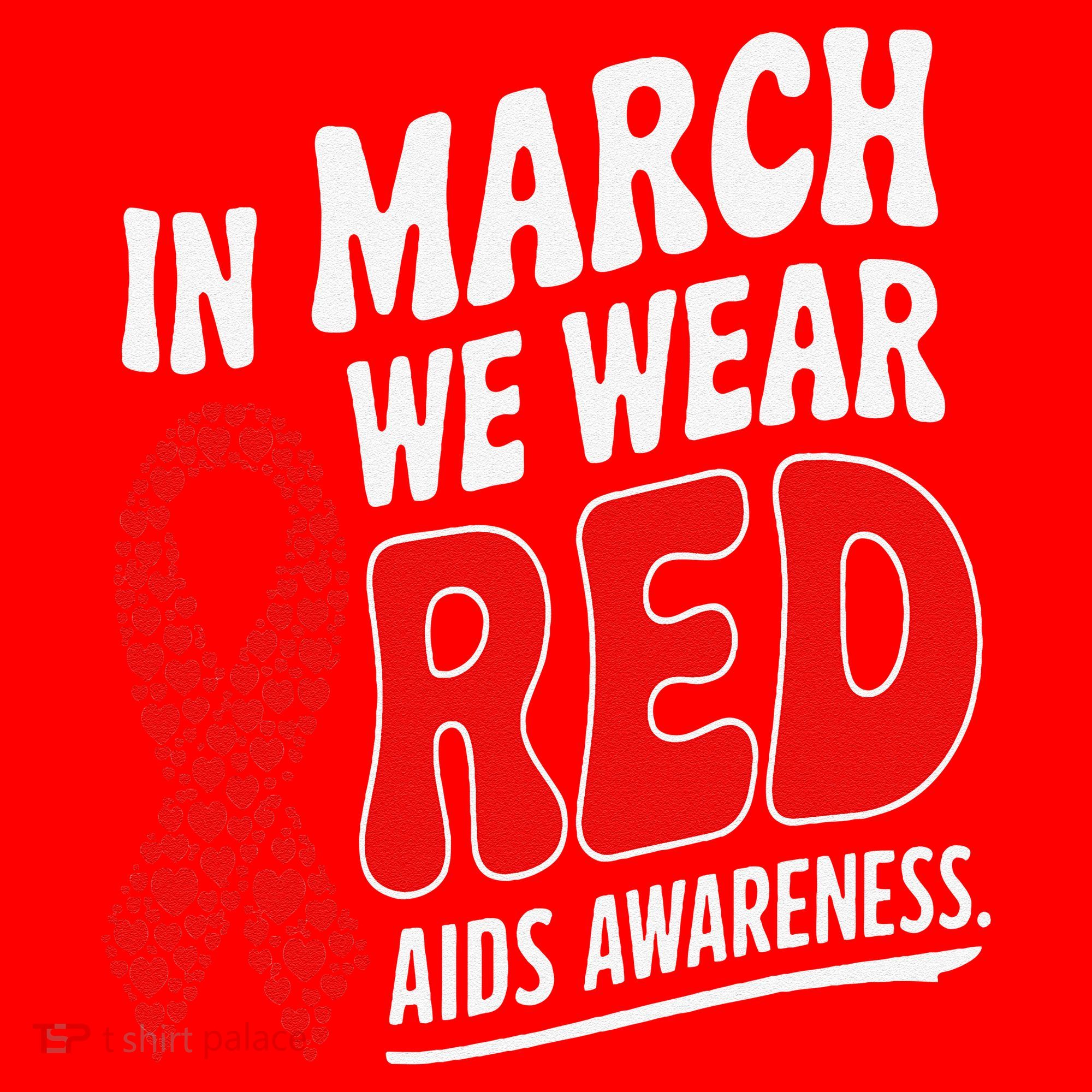 In March We Wear Red HIV AIDS Awareness Aids Hiv Warrior Santa Hat
