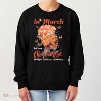 In March We Wear Orange Multiple Sclerosis Afro Black Wo Women's Sweatshirt thumb 0