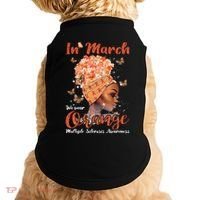 In March We Wear Orange Multiple Sclerosis Afro Black Wo Doggie Tank thumb 0