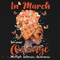 In March We Wear Orange Multiple Sclerosis Afro Black Wo Sweatshirt thumb 3