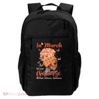 In March We Wear Orange Multiple Sclerosis Afro Black Wo Backpack thumb 0