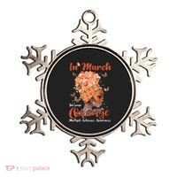 In March We Wear Orange Multiple Sclerosis Afro Black Wo Ornament thumb 0