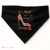 In march we wear orange multiple sclerosis awareness month USA-Made Doggie Bandana thumb 0