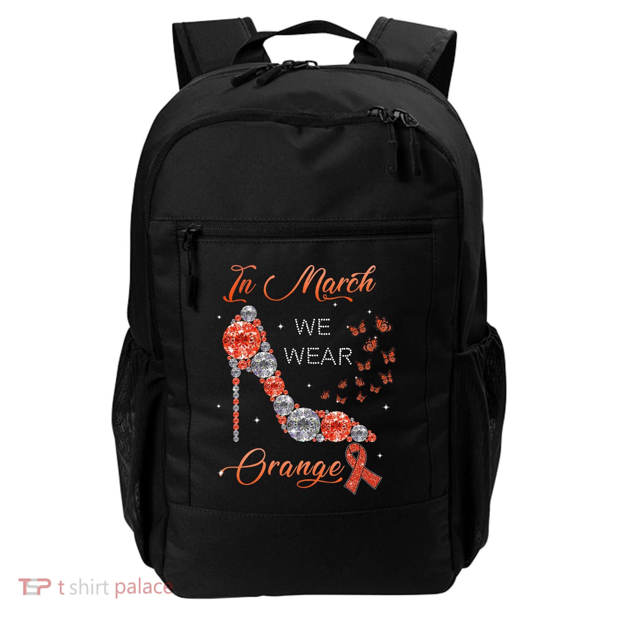 In march we wear orange multiple sclerosis awareness month Backpack
