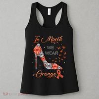 In march we wear orange multiple sclerosis awareness month Women's Tank Top thumb 3
