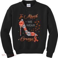 In march we wear orange multiple sclerosis awareness month Kids Sweatshirt thumb 0