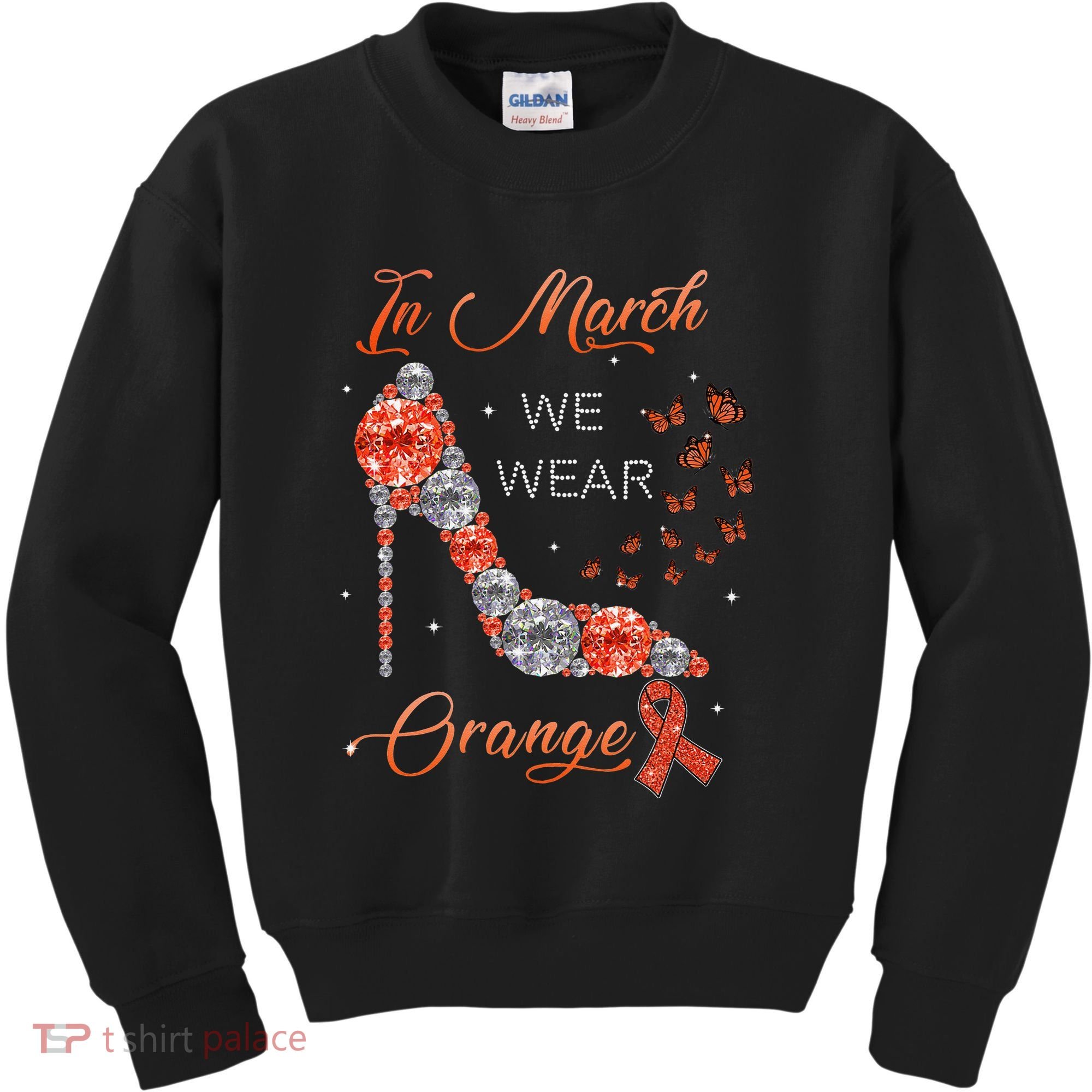 In march we wear orange multiple sclerosis awareness month Kids Sweatshirt