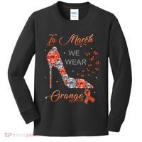 In march we wear orange multiple sclerosis awareness month Kids Long Sleeve Shirt thumb 0
