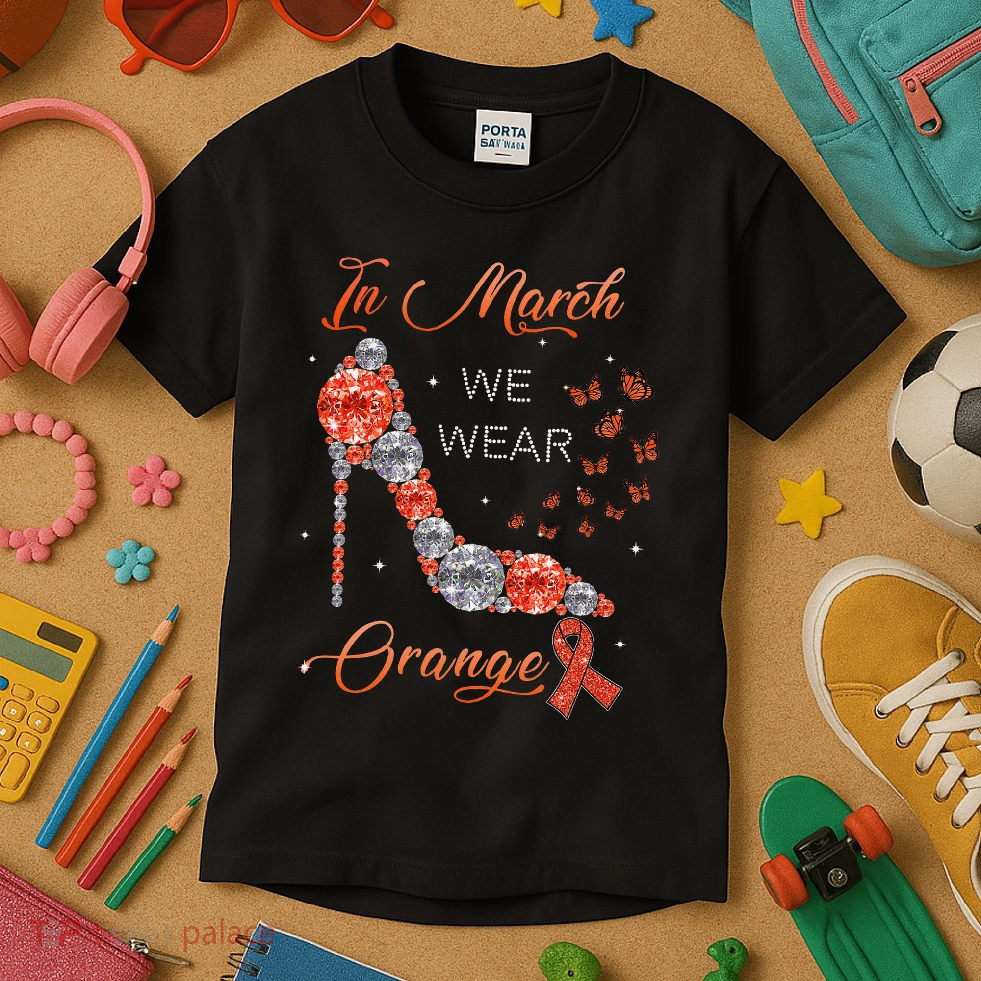 In march we wear orange multiple sclerosis awareness month Kids T-Shirt