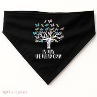 In May We Wear Gray Brain Cancer Awareness Butterfly Tree USA-Made Doggie Bandana thumb 0