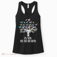 In May We Wear Gray Brain Cancer Awareness Butterfly Tree Women's Tank Top thumb 0