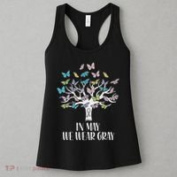In May We Wear Gray Brain Cancer Awareness Butterfly Tree Women's Tank Top thumb 3