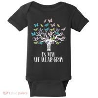 In May We Wear Gray Brain Cancer Awareness Butterfly Tree Baby Bodysuit thumb 0