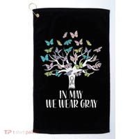 In May We Wear Gray Brain Cancer Awareness Butterfly Tree Golf Towel thumb 0