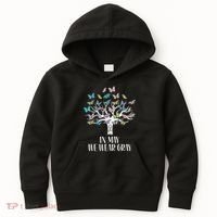 In May We Wear Gray Brain Cancer Awareness Butterfly Tree Kids Hoodie thumb 0