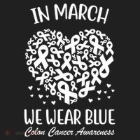 In March We Wear Blue Colon Cancer Awareness Women's Sweatshirt thumb 2