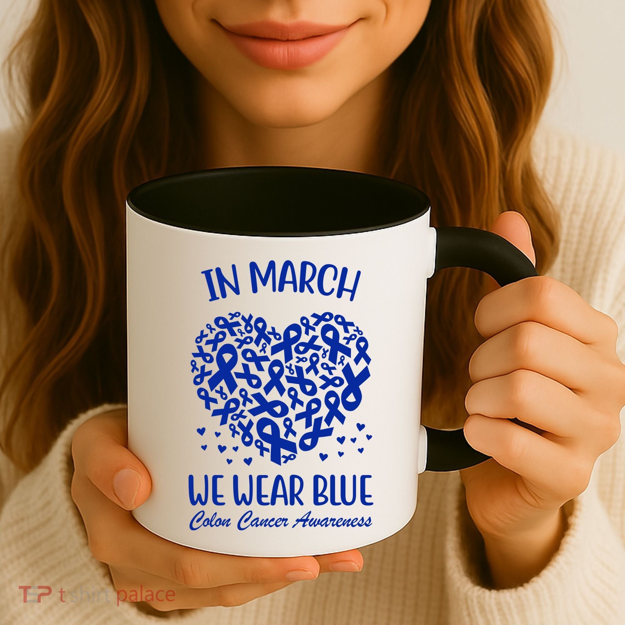 In March We Wear Blue Colon Cancer Awareness Coffee Mug