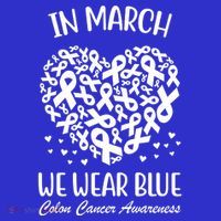 In March We Wear Blue Colon Cancer Awareness Baby Bodysuit thumb 2