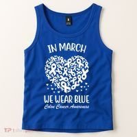 In March We Wear Blue Colon Cancer Awareness Tank Top thumb 2