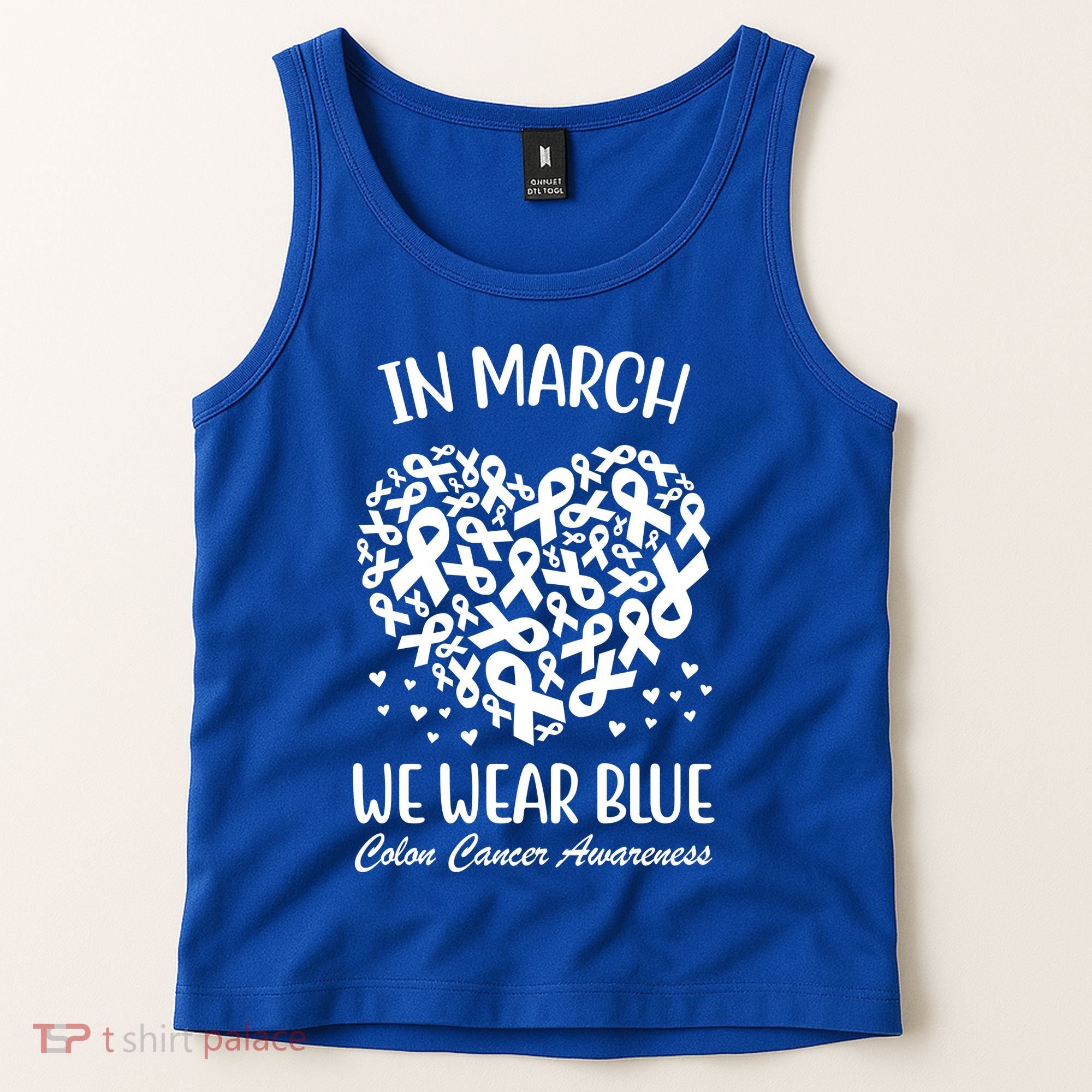In March We Wear Blue Colon Cancer Awareness Tank Top