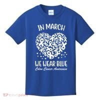 In March We Wear Blue Colon Cancer Awareness Kids T-Shirt thumb 0