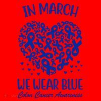 In March We Wear Blue Colon Cancer Awareness Santa Hat thumb 1