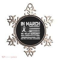 In March We Wear Burgundy Multiple Myeloma Awareness Ornament thumb 0
