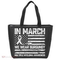 In March We Wear Burgundy Multiple Myeloma Awareness Tote Bag thumb 0