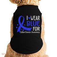 In March We Wear Blue For Colon Cancer Awareness Doggie Tank thumb 0