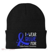 In March We Wear Blue For Colon Cancer Awareness Beanie thumb 0