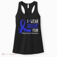 In March We Wear Blue For Colon Cancer Awareness Women's Tank Top thumb 0