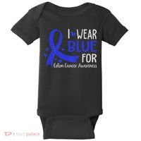 In March We Wear Blue For Colon Cancer Awareness Baby Bodysuit thumb 0