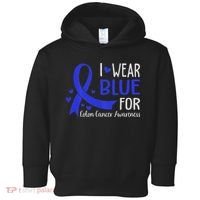 In March We Wear Blue For Colon Cancer Awareness Toddler Hoodie thumb 0
